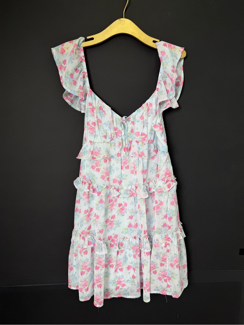 Altar'd State White Mini Dress with Pink Floral Print